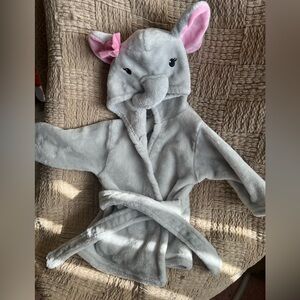 Gray Elephant Kids Plush Robe